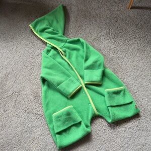 Zutano Green Fleece Onesie with Yellow Accents